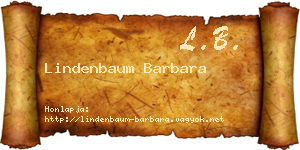 Lindenbaum Barbara névjegykártya